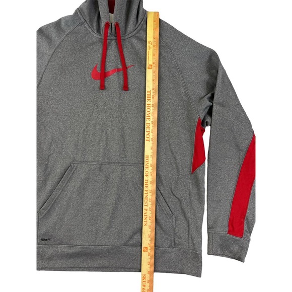 VTG Nike Fit Therma Gray & Red Long Sleeve Hoodie Men Size‎ Large - Picture 7 of 7